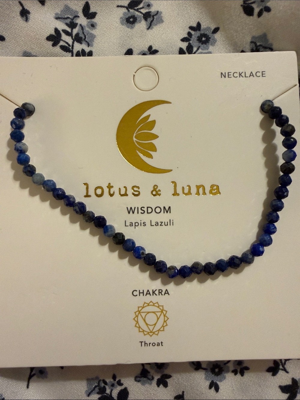 Lotus & Luna Lapis Lazuli Wisdom Necklace - Deep Blue Beaded Throat Chakra
